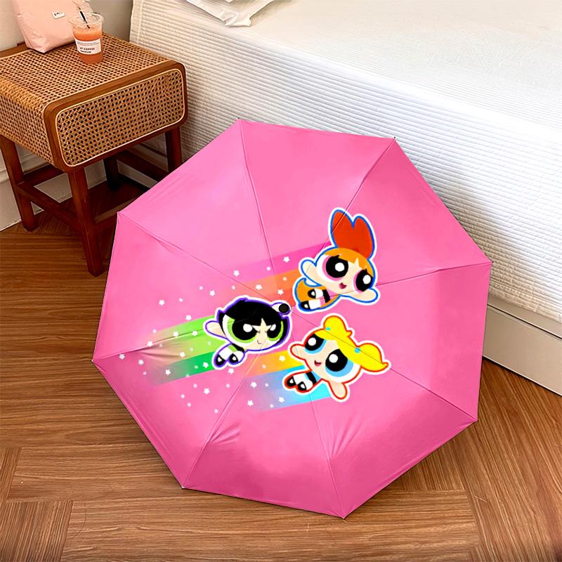 1 Stück Automatischer Faltregenschirm - Cartoon-Muster, Tragbares & Faltbares Design mit 52 Speichen, Weihnachts-Geburtstagsgeschenke