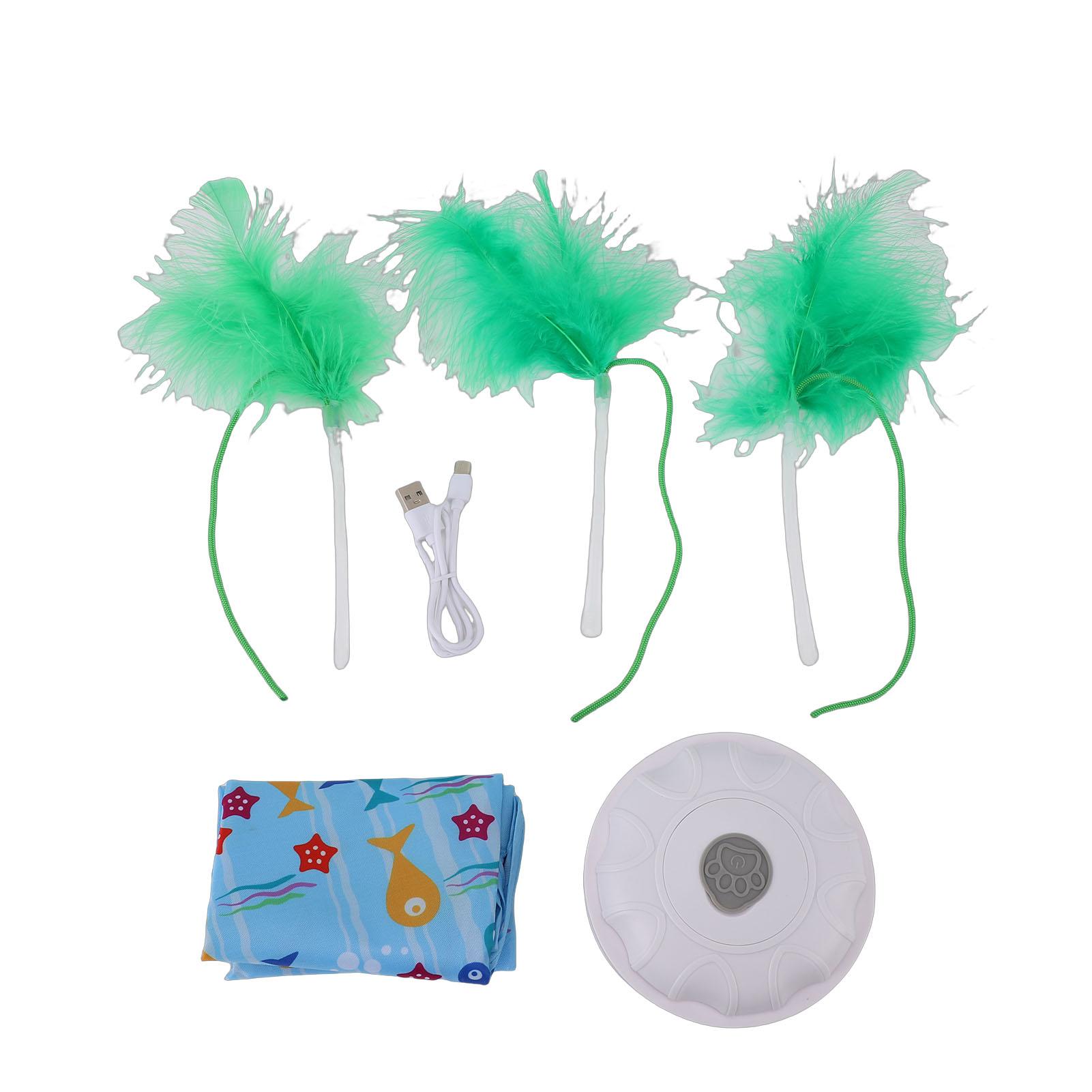 Koogeelife Hide And Seek Cat Toy Interactive Rechargeable Touch Activated Concealed Moving Feather Cat Toy For Indoor Cats Exercise