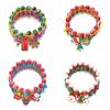 Weihnachten Bunte Perlen Mehr Element Anhänger Armbänder Für Frauen Weihnachtsmann Schneeflocke Baum Elch Armband Party Schmuck
