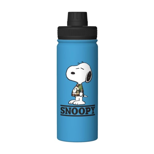 Snoopy Water Bottle, 530ml Large Capacity, Vacuum Insulated, Insulated, Hot & Cold, Sports Bottle, Direct Drinking, Screw Top, Double-Walled, Wide Mou