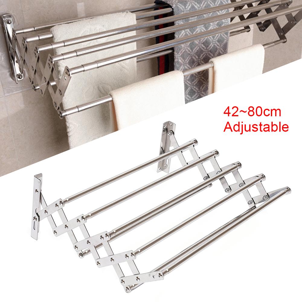 Folding Clothes Rack, Bathroom Towel Rack Bracket, Bathroom Toilet Stainless Steel 42-80 Cm