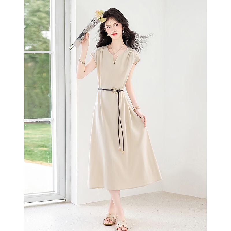 Fleeting Years Elegant V-Neck Midi Dress