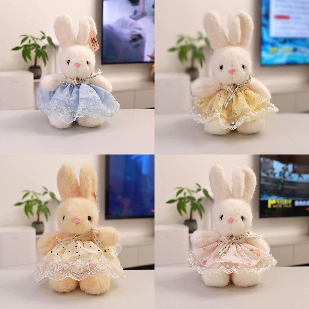 Plüschhase mit Blumenkleid für Mädchen und Kinder, Geburtstagsgeschenk
