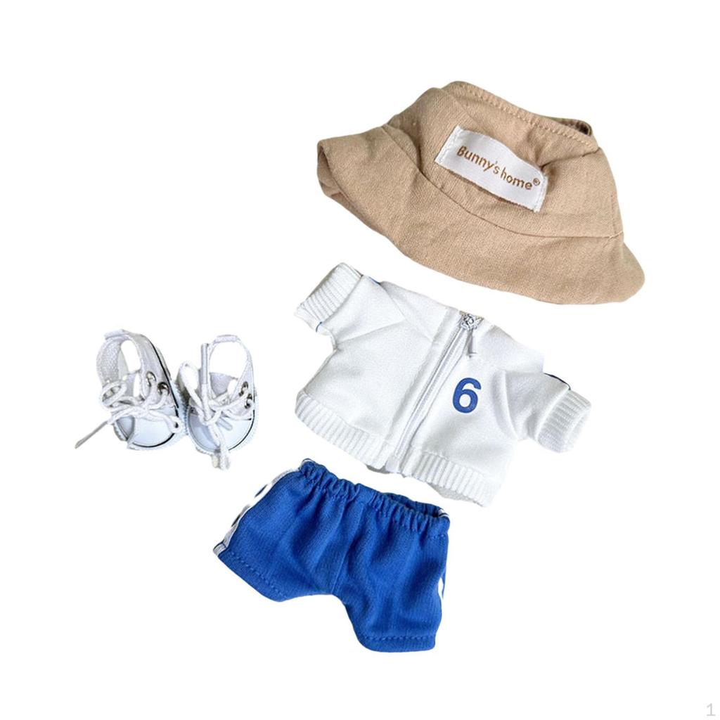 Doll Clothes Shirt Shorts Stylish Detachable Outifits for 6.69inch 3Pcs Black