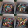 2D Colorful Fish With Abstract Background Pillow Cover Pattern Cushion Cover Suitable For Sofa Bedroom Car Pillow Cover