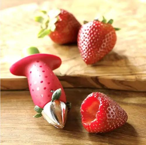Strawberry Berry Stem Leaves Huller Gem Remover Removal Fruit Corer Kitchen Tool