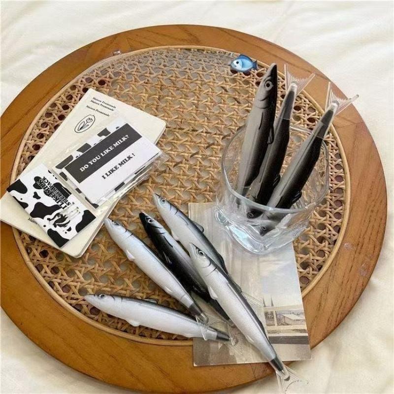 Office School Supplies Serious Fish Creative Funny Pen Fish Shape Black Ballpoint Gadget Stall Popular Small Commodities Kawai