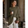 YYFS Women's Fashion Casual Fall Winter Solid Color Print Long Sleeve O-Neck Sweaters