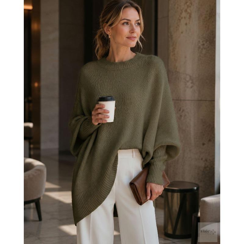 YYFS Women's Fashion Casual Fall Winter Solid Color Print Long Sleeve O-Neck Sweaters