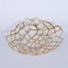 Metal Perforated Fruit Plate Tray Desktop Storage Container Geometric Golden Snack Plate Home Decoration Accessories