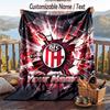 Flannel Blanket Bologna FC Print Custom Name Text Soft Throw for Sofa Bed