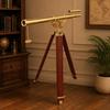 Brass Telescope, Wooden Tripod, Maritime Decor, Refractor Spyglass