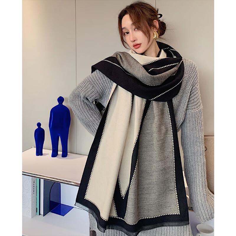 VICTORIA&VERA Autumn/Winter Geometric Fringe Scarf