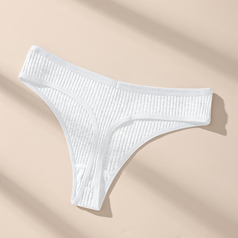 Sexy Low-Rise Thong Ribbed Women'S Panties Briefs T-Pants Yoga Fitness