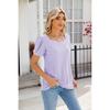 Spring Summer New Women's Solid Color Square Neck Puff Short Sleeve T-shirt Loose Casual Top For European American Cross-border