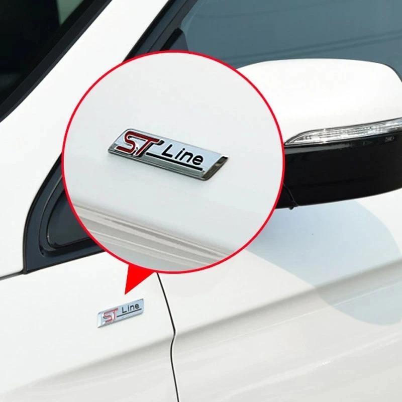 WGL2 3D Metal ST Line Logo Car Rear Trunk Badge Emblem Sider Fender Sticker For Ford STLine Focus Fiesta Mondeo Ecosport Kuga ESCAPE