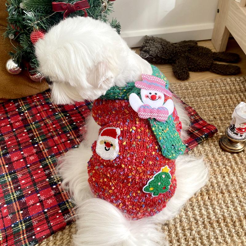 Christmas New Year Dog Knitted Sweater Teddy Cat Small Dog Bichon Frize Yorkshire Schnauzer Pet Clothes