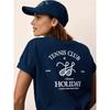 Tennis Club Tennis Short Sleeve T-shirt Women's Sports Style American Vintage Plus Size Half Sleeve