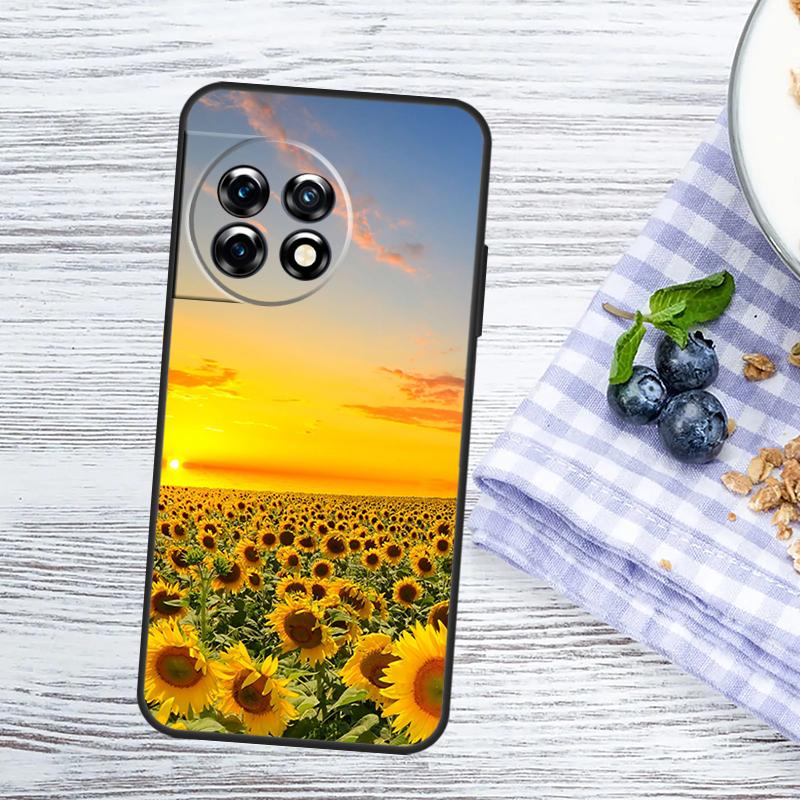 Sunflower  Floral Case For OnePlus Nord CE 5 2 3 4 Lite N20 N30 OnePlus 10T 13T 13R 12R 15R 10 11 12 13 15 Cover