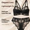 Set Lingerie Sexy Sottile in Pizzo Francese, Set Reggiseno Minimizer Anti-Caduta per Donne con Seno Abbondante