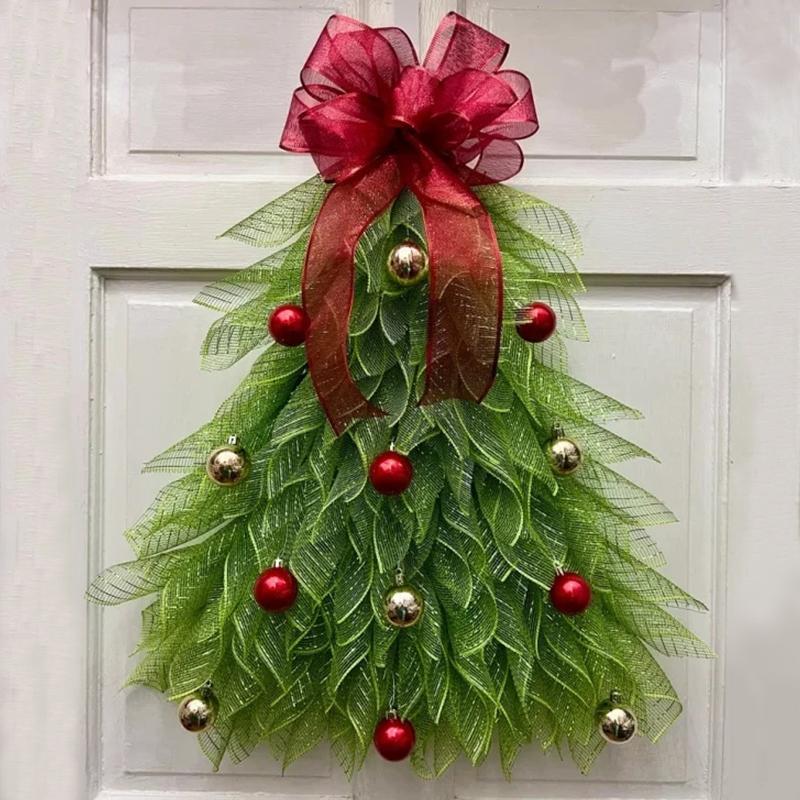 

1 шт Санта приветственный знак украшение дома деревенский для входной двери веселый рождественский венок на елку зелёный