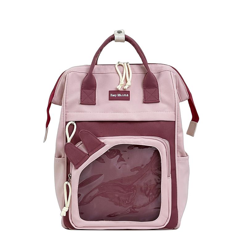 Color Block Student Schoolbag Multi-function Large Capacity Backpack