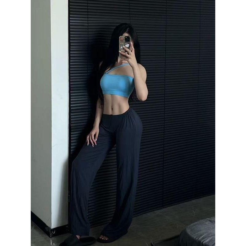 Super Comfortable Drape Fitness Yoga Pants Pilates Sports Pants Pure Waist Essence Straight-Leg Pants Breathable Spring and Summer Women