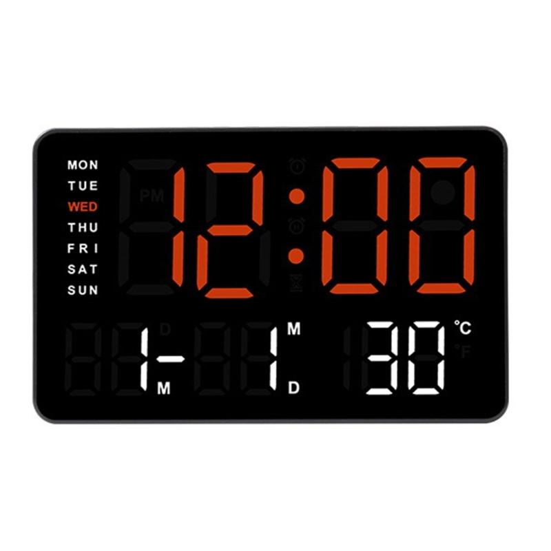 10.5in Digital Wall Clock With Date, Temperature and Auto Daylight Savings Time Desk Decoration Color Option