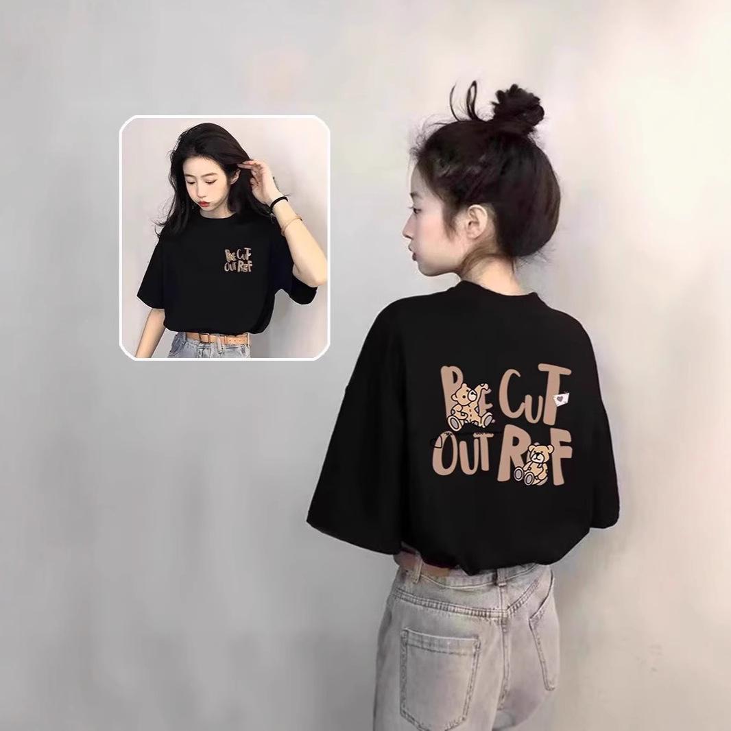 

Women s 2025 Chic Cartoon Print Loose Short-Sleeve T-Shirt XXL белый