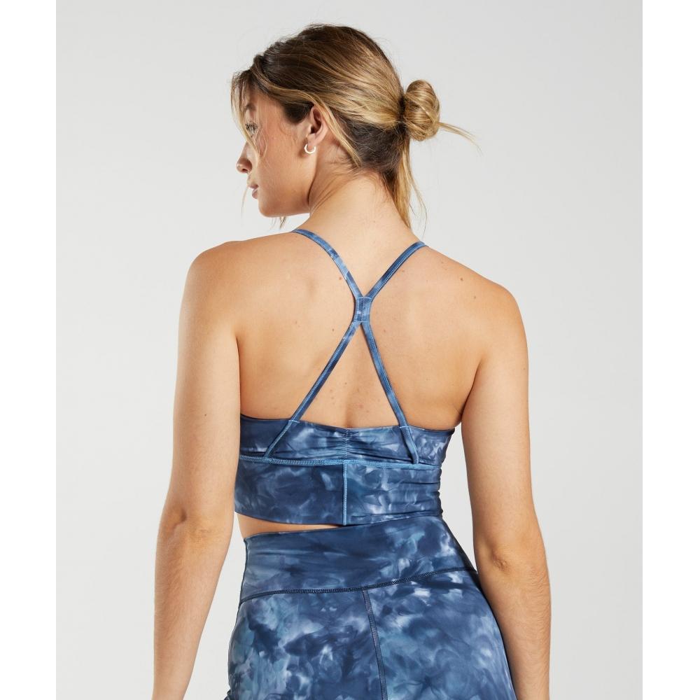 Gymshark Sutien Sport Lung Elevate Albastru Lacustru Vopsit prin Pulverizare B3a7b Ubr9