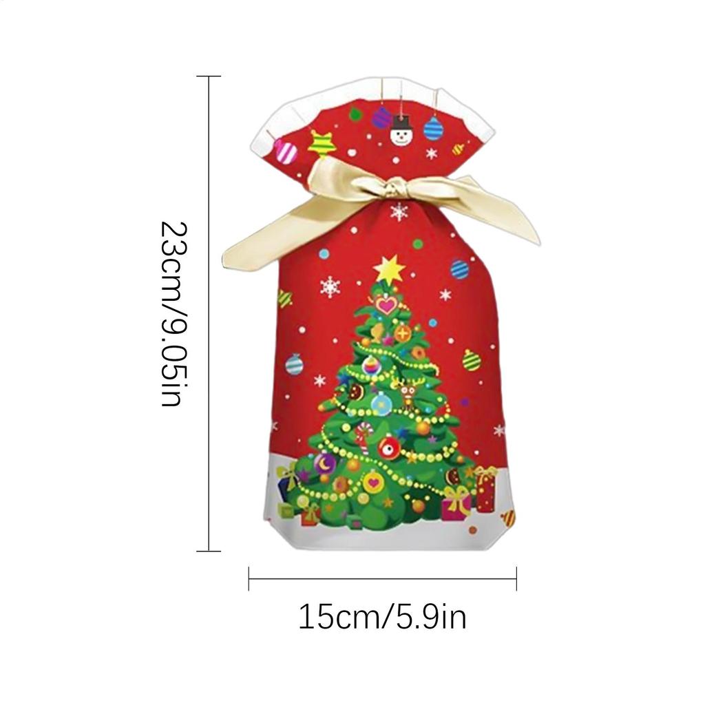 Christmas Bags 50 Pieces Reusable Drawstring Closure Basket Christmas Party Favor Bags For Cookie Snack Popcorn Halloween