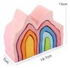 Four Elements Little Tree House Coral Wooden Stackable Building Blocks for Children's Pretend Play