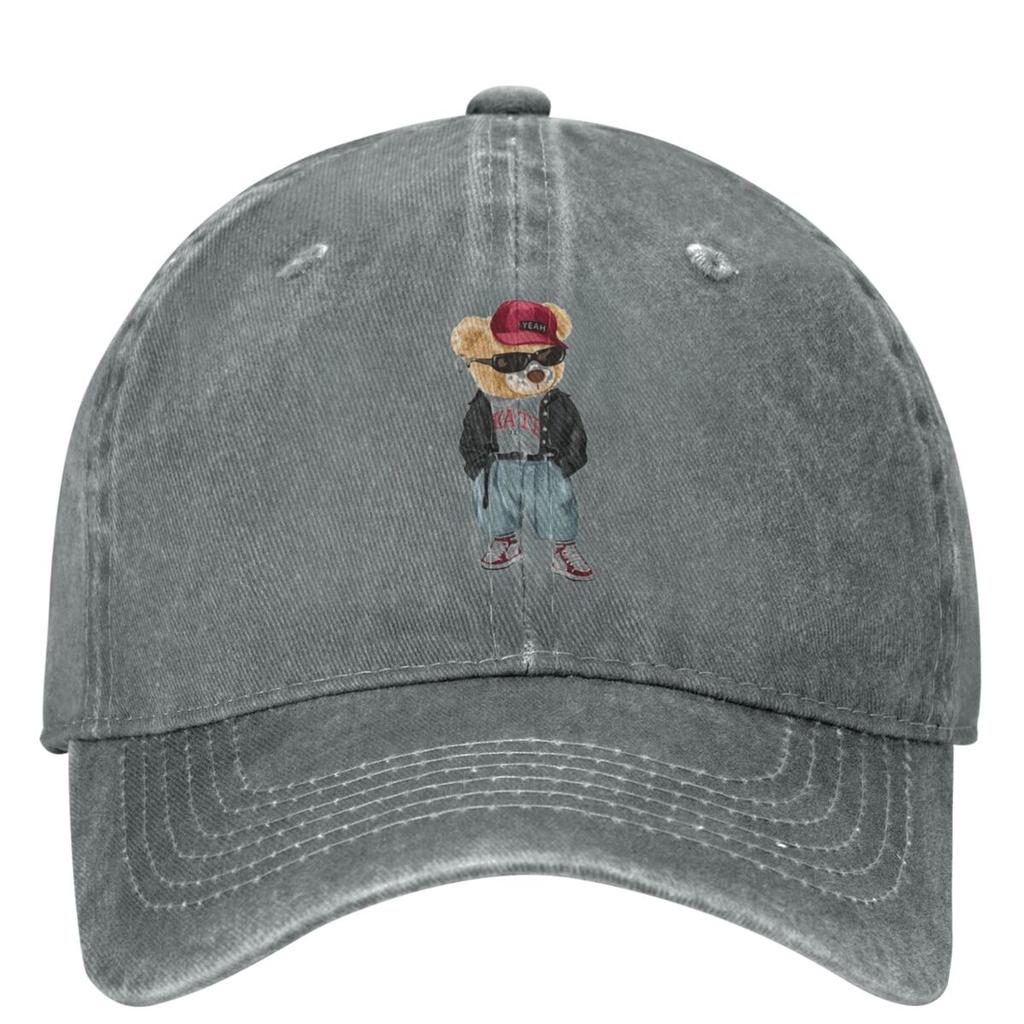 Stay Cool Boy Washed Baseball Cap Animals Bear Print Classic Trucker Dad Hat Summer Women Men Outdoor Sport Baseball Caps