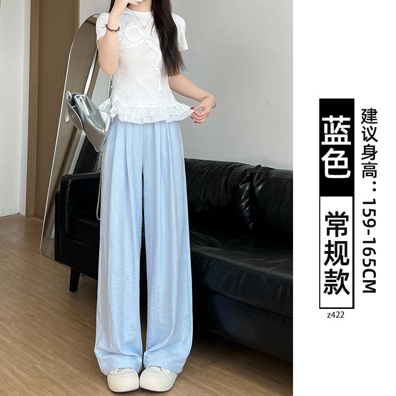 Women's Autumn and Winter Thick Lamb Wool Pants with Loose Drape and Wide Leg Pants Made of Wool