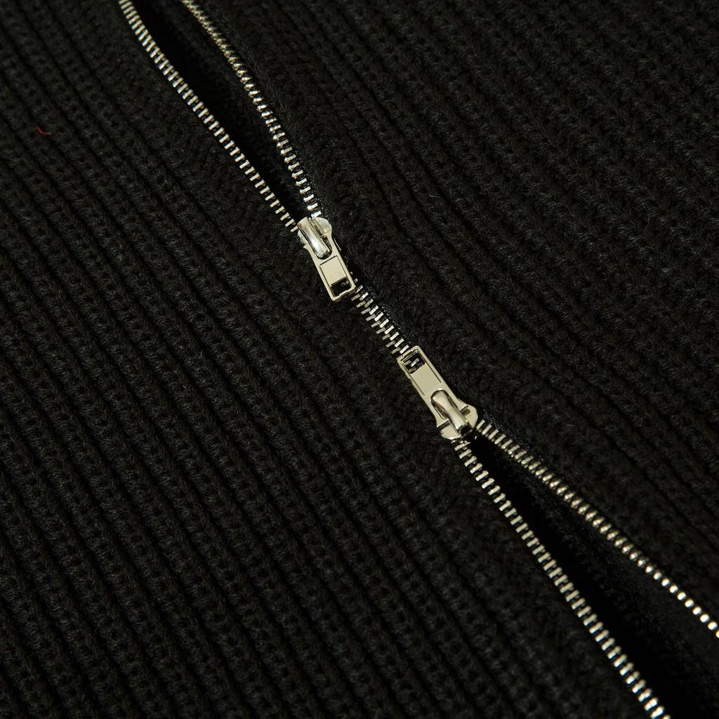 Streetwear Turtleneck Cardigan Zipper Unisex Y2K Sweater