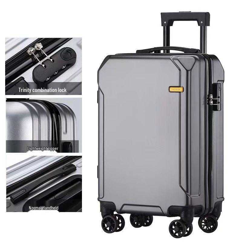 2025 Durable Large-Capacity Leather Travel Suitcase with Silent Wheels, Password Lock, USB Charging, UniSex