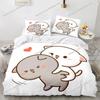 Lovely Peach Cat Cute Bedding Set Cartoon Anime Adult Kid Bedroom Soft Duvet Cover 3D Print Vibrant Kawaii Anime Cozy Set