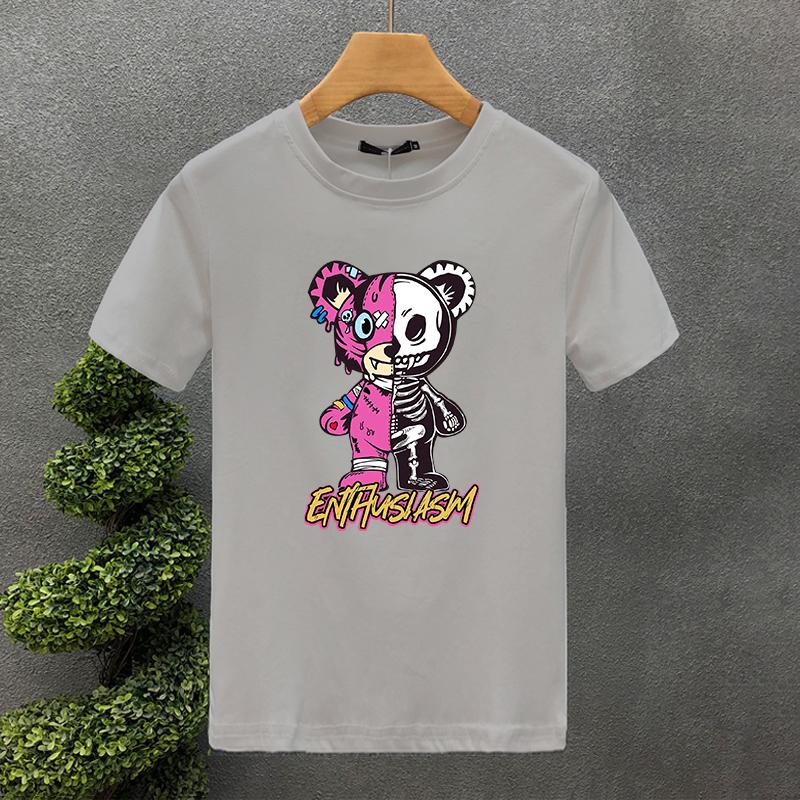 Luxury Brand Robot Bear 100% Cotton High Quality Print Couple Tees Summer Harajuku For Men/Women Short Sleeve T-shirt Asian Size
