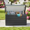 311L Galvanised Steel Garden Storage Box - Dark Grey