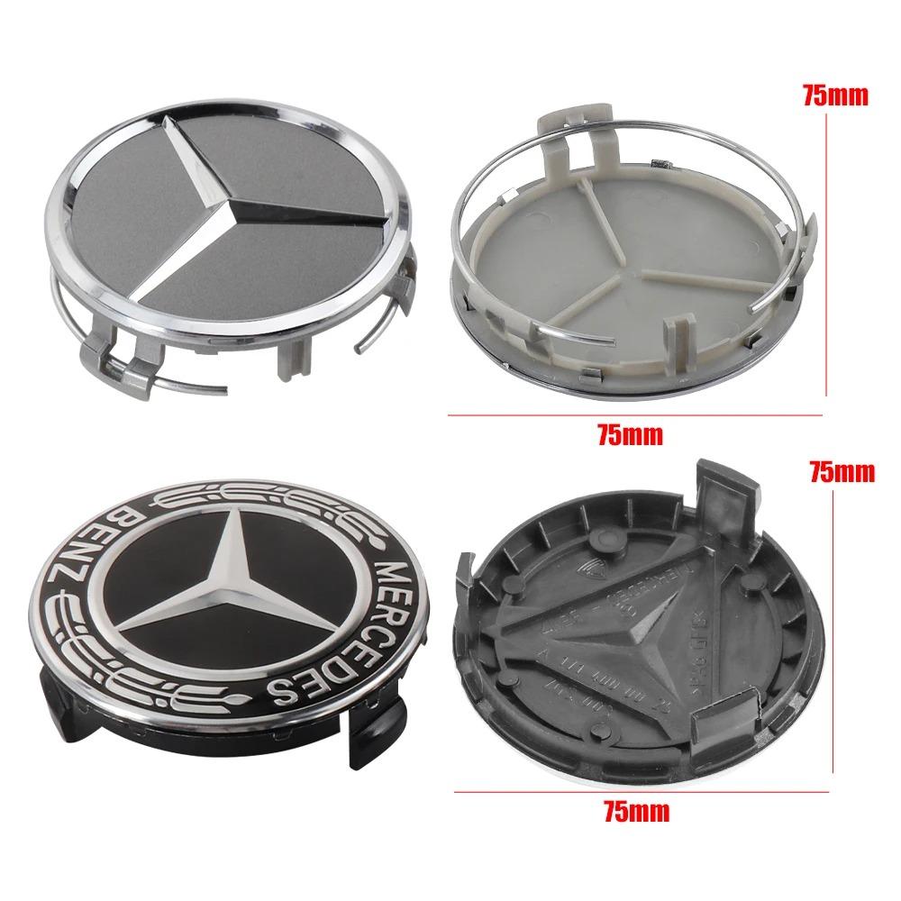 4Pcs 75mm Car Wheel Center Hub Caps Cover Badge Accessories for Mercedes Benz B/C/E/S Class A Class C200L GLC GLK CLA GLA GLE GL CT1