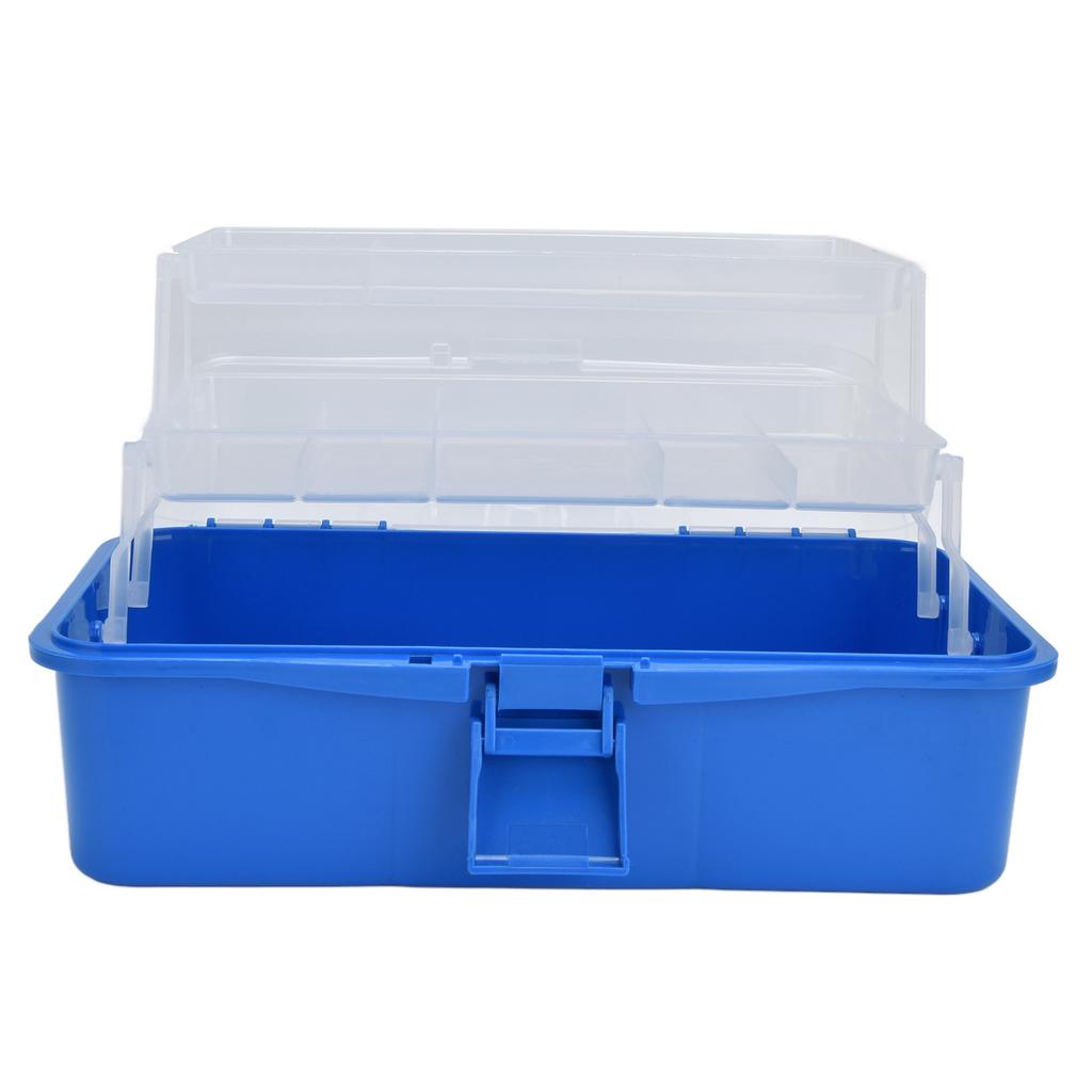 Förvaringslåda i plast Portabel 3-lagers Vikbar Handhållen Verktygsorganisatör med Transparent Lock