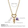 Vacation Wind Ocean Theme DIY Pendant Necklace Stainless Steel Gold Plated Fashion Versatile Jewelry Women
