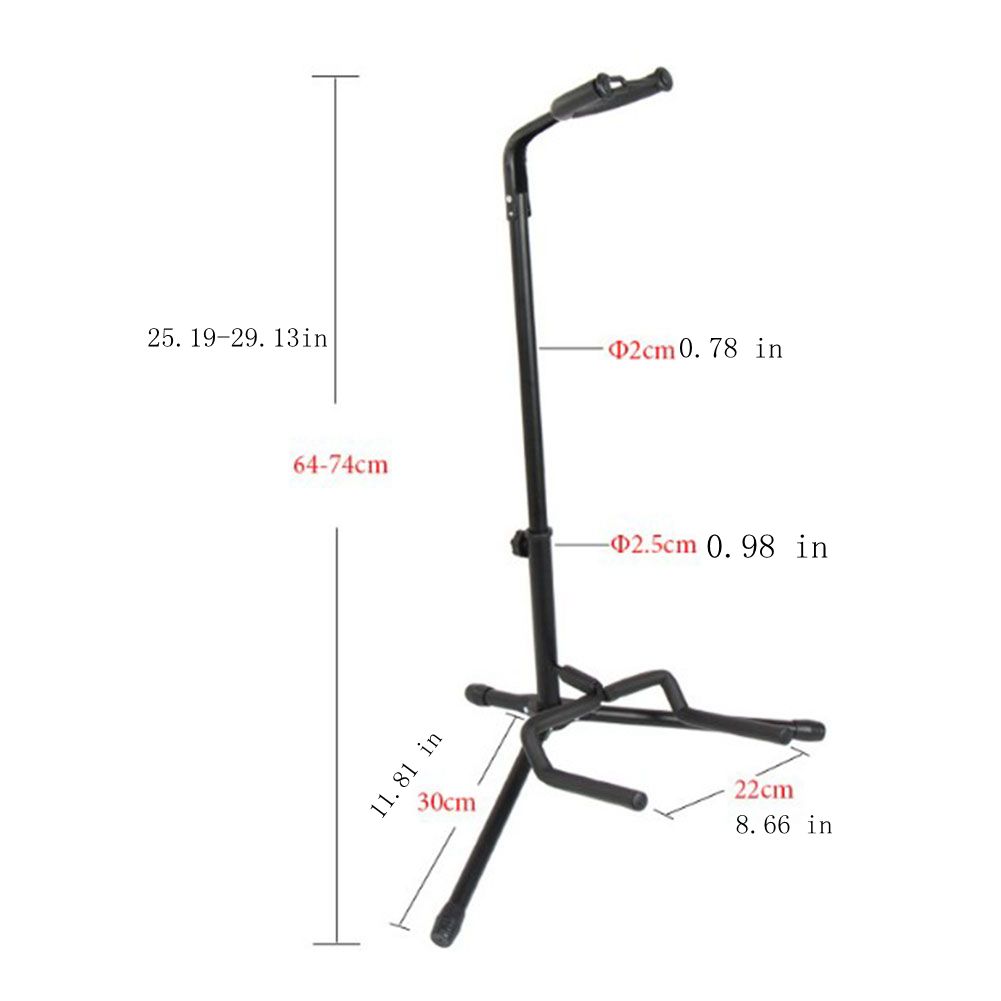 Gitarrstativ Stativ Tripod Enkelhopfällbar för Akustisk, Elektrisk gitarr, Bas, Mandoliner, Banjo, Ukuleles