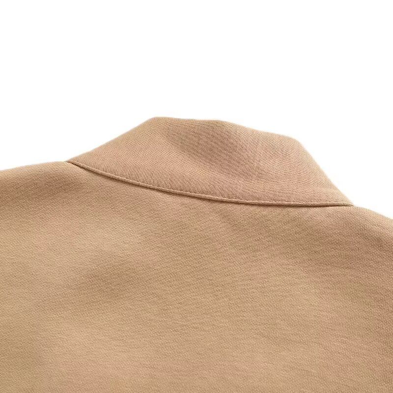 Za Export New Arrival Women's Clothing ZR Fashion Style Fashion Stylish Casual Cotton V Neck Long Sleeves Jacket Outwear