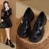 Retro Round Head Thick Sole Heightening Small Leather Shoes Women's Autumn New Small Bow