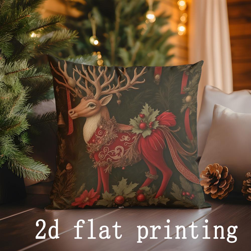 

Home Decor Christmas-themed Decorative Pillow Covers Pattern Cushion Cover Suitable for Sofa Bedroom Car Pillow Cover 16x16Inch