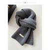 Winter 100% Pure Wool Scarf Solid Color Warm Knit Neckwear Couples Women