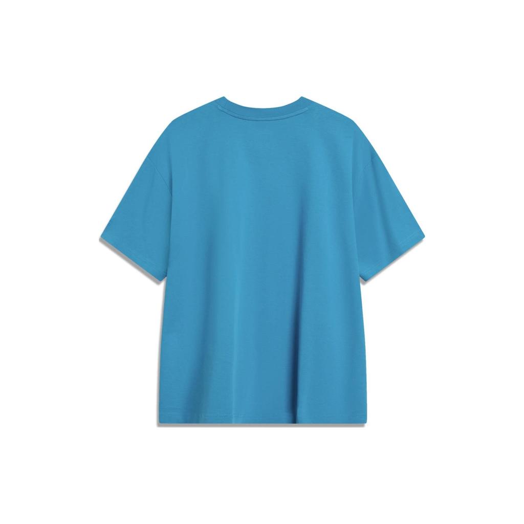 Li-Ning Zootopia Series Cartoon Print Casual Short Sleeve T-Shirt Men Tops Dark-Lake-Blue AHST265-2