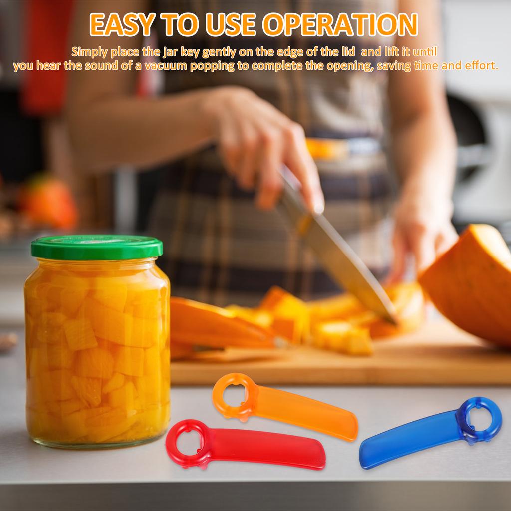 3Pcs Jar Opener Manual Jar Key with Ergonomic Handle Mini Portable Can Lid Opener Tool for Elders Children Women Weak Hands