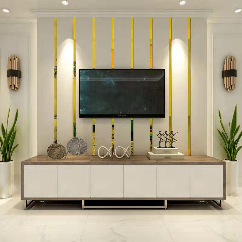 3D Strip Wall Stickers DIY Acrylic Mirror Waist lines Living Room TV Background  Art Wall Decor Home Bathroom Decoration mirror